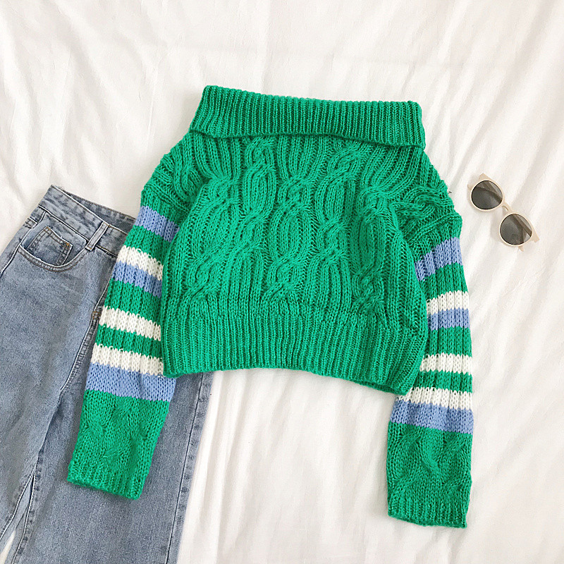 Pulover casual dama cu umerii goi in trei culori