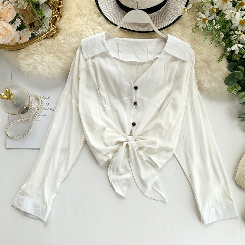 Cămașă de damă cu decolteu spitz în patru culori