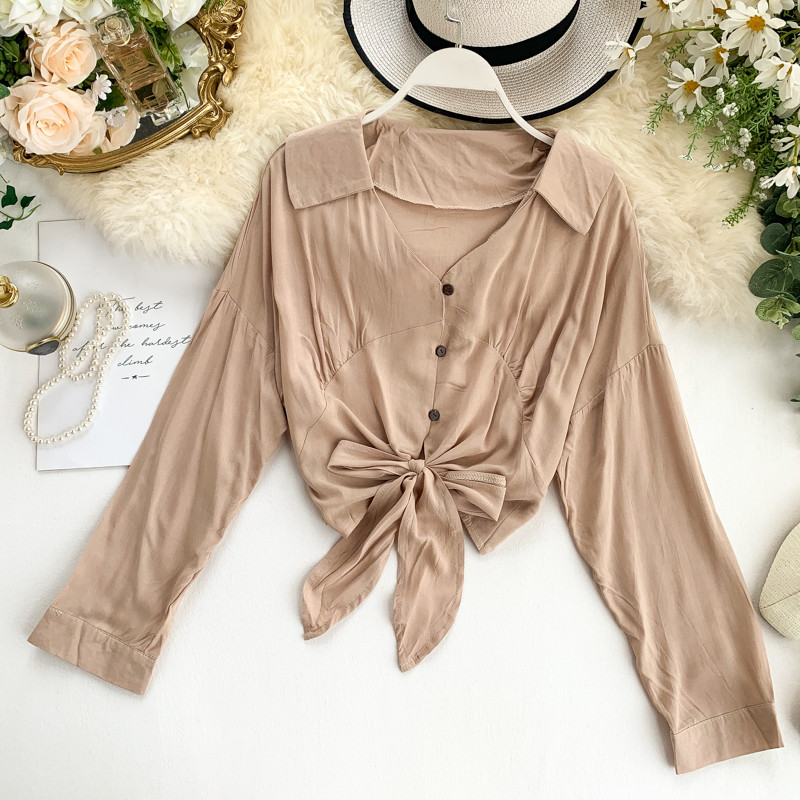 Cămașă de damă cu decolteu spitz în patru culori