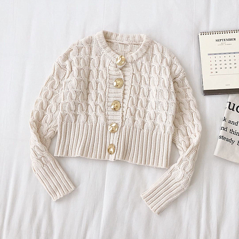 Modern női mellény zöld, bézs és rózsaszín gombokkal