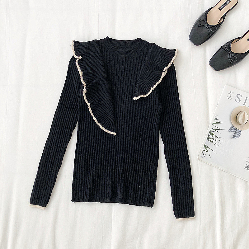 Bluză casual de damă cu decolteu O și mâneci lungi în trei culori