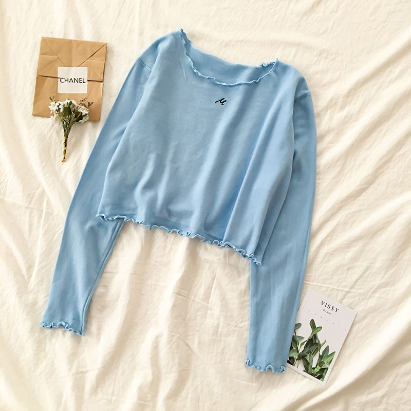 Bluză scurtă de damă cu decolteu O în patru culori