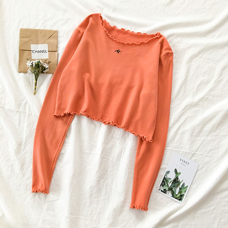 Bluză scurtă de damă cu decolteu O în patru culori