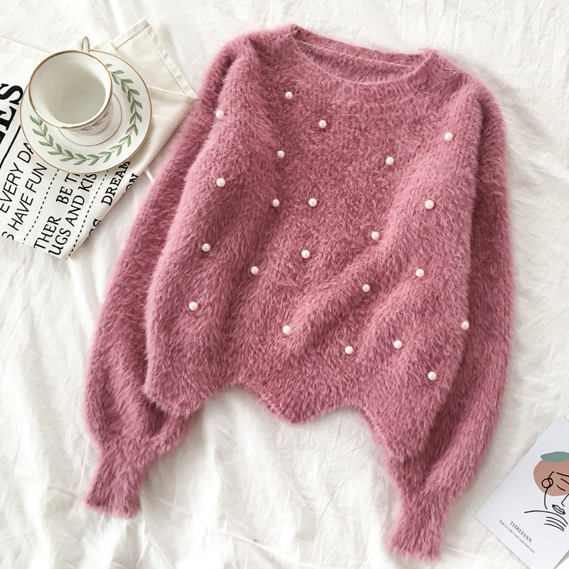 Pulover de dama la moda in mai multe culori cu perle