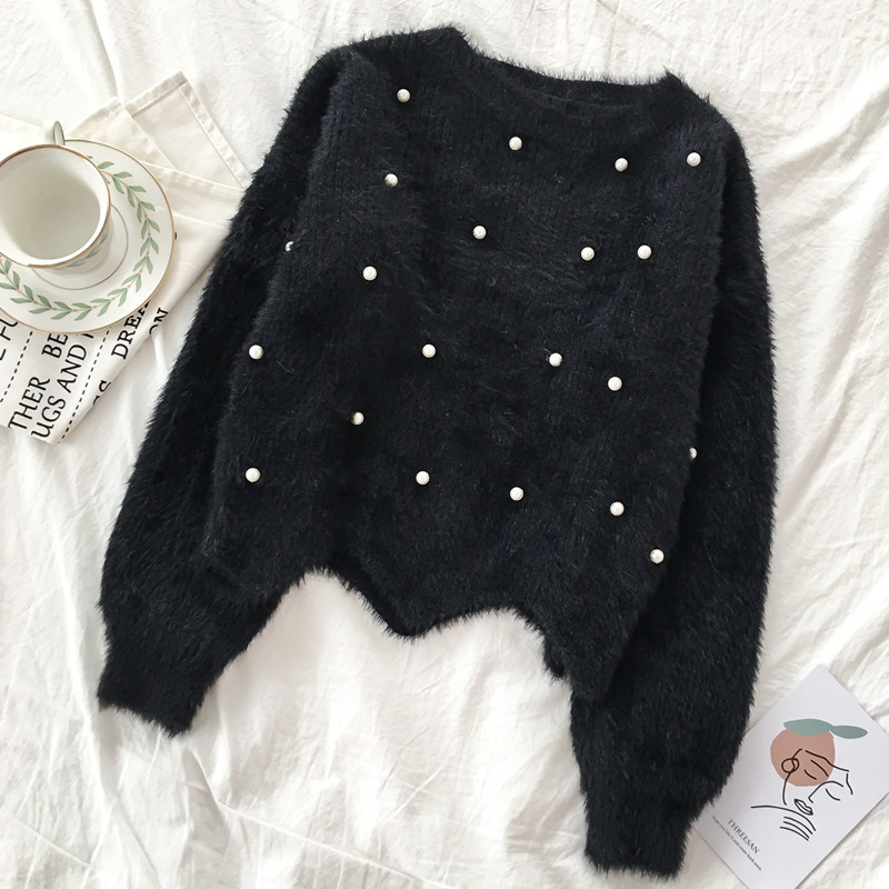 Pulover de dama la moda in mai multe culori cu perle