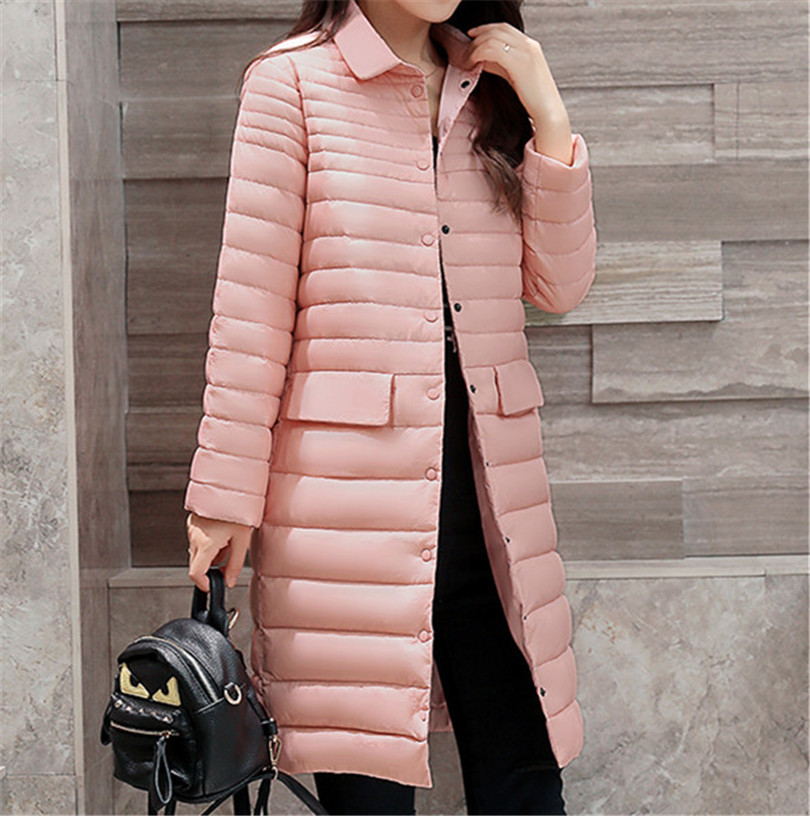 Geaca de toamna lunga de dama moderna cu nasturi in mai multe culori