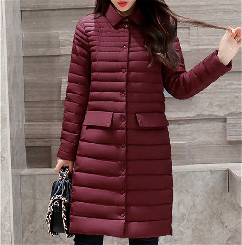 Geaca de toamna lunga de dama moderna cu nasturi in mai multe culori