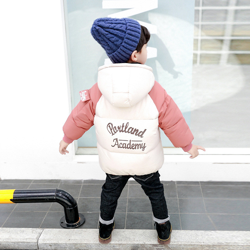 Geaca de iarna pentru copii model nou modern cu gluga in doua culori