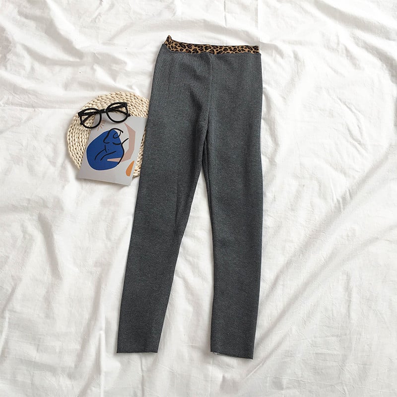 Jambiere de damă de zi cu zi în trei culori cu model leopard