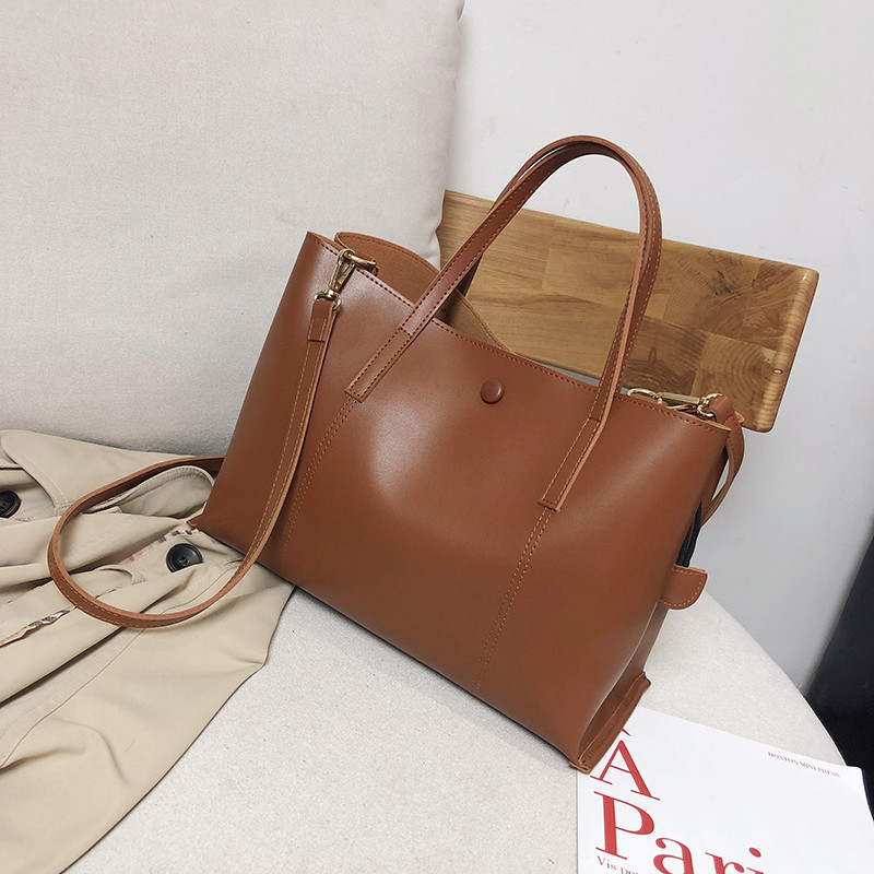 Geanta de dama din piele cu maner lung si scurt