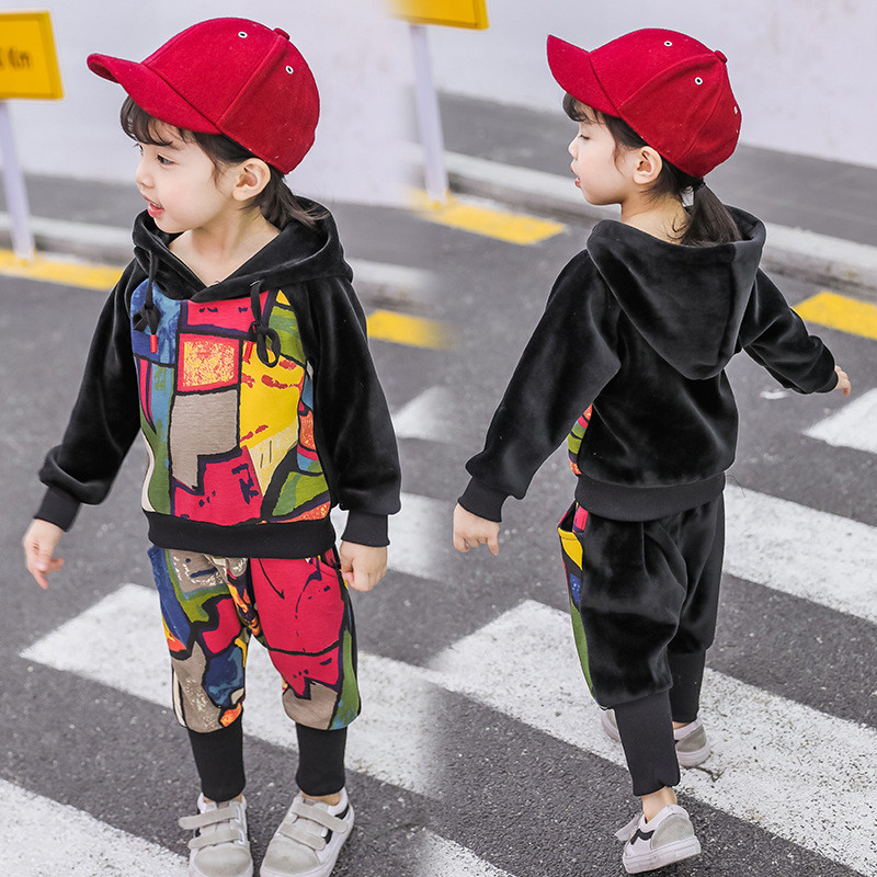 Set sport copii model nou pentru fete bluza din doua piese + pantaloni