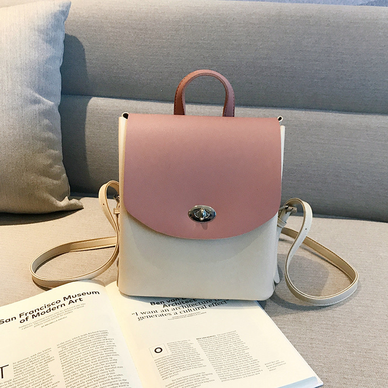 Rucsac elegant de damă din piele, cu închidere metalică