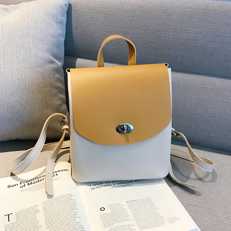 Rucsac elegant de damă din piele, cu închidere metalică