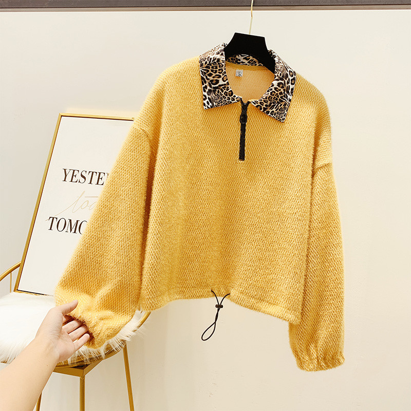 Pulover de dama modern cu fermoar in trei culori