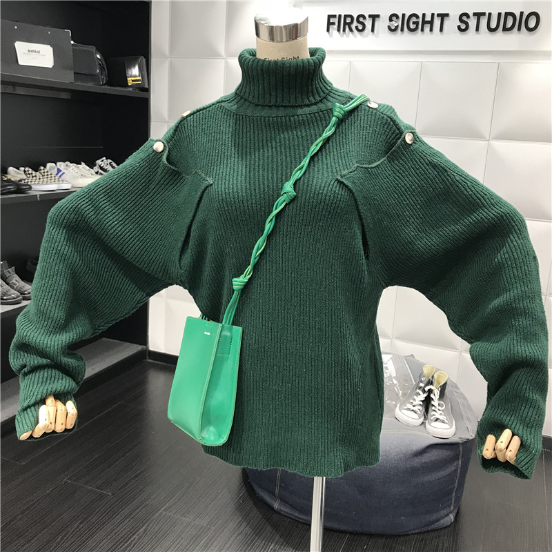 Pulover casual dama cu guler polo model larg in mai multe culori