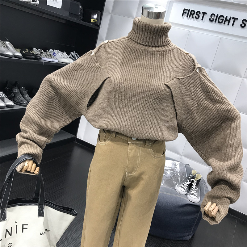 Pulover casual dama cu guler polo model larg in mai multe culori