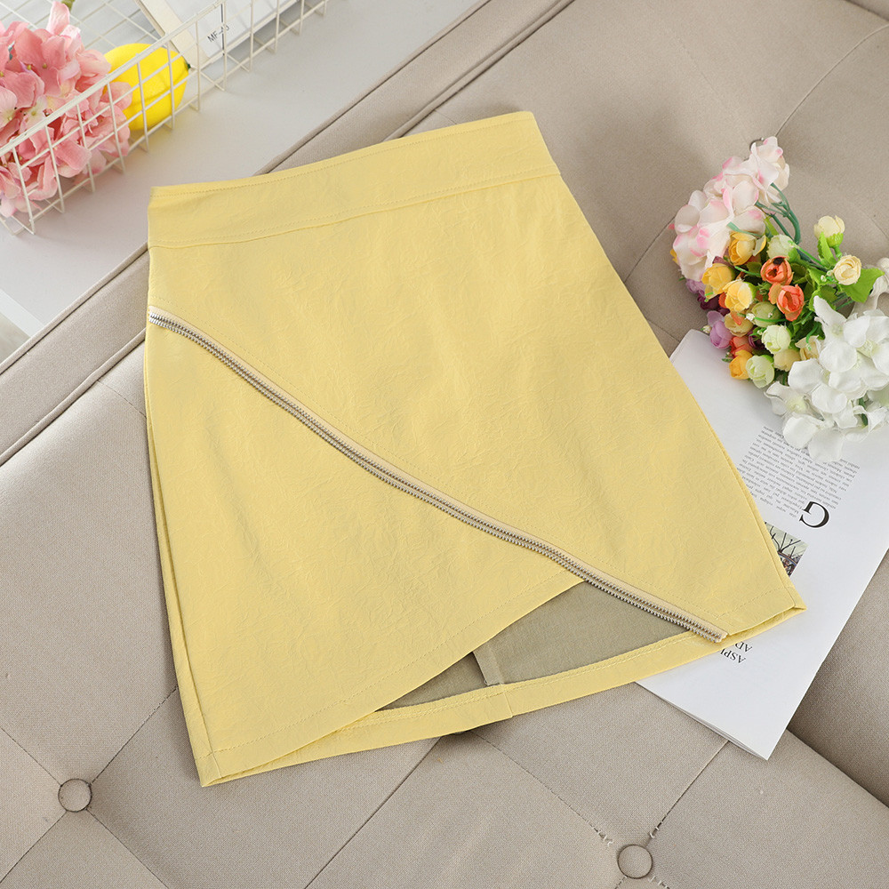 Fusta de dama din piele cu fermoar in mai multe culori