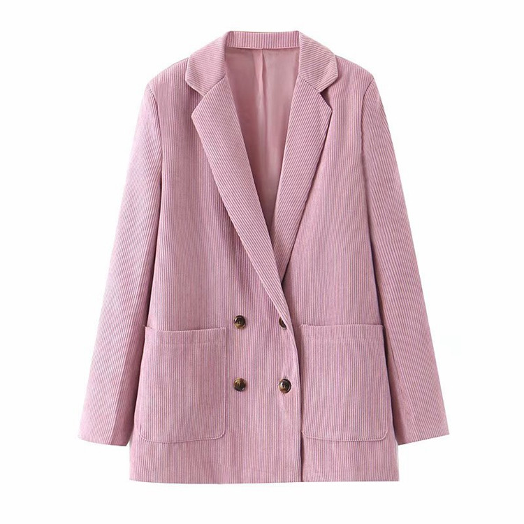 Дамско ежедневно сако с дълъг ръкав в розов цвят