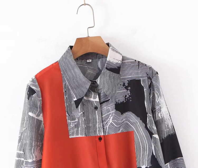 Gombos, mintás mintás női alkalmi ing