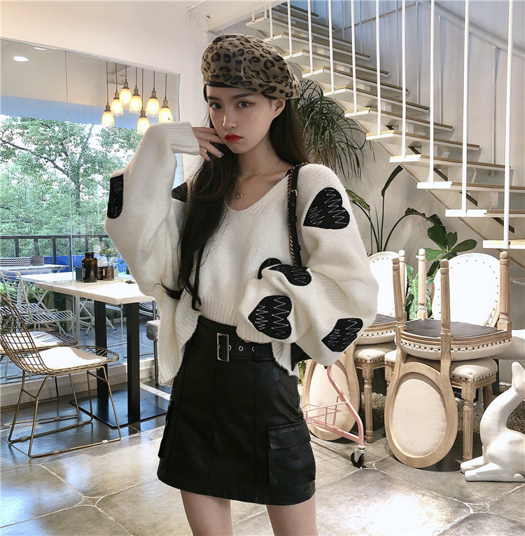 Pulover de dama modern in doua culori model larg