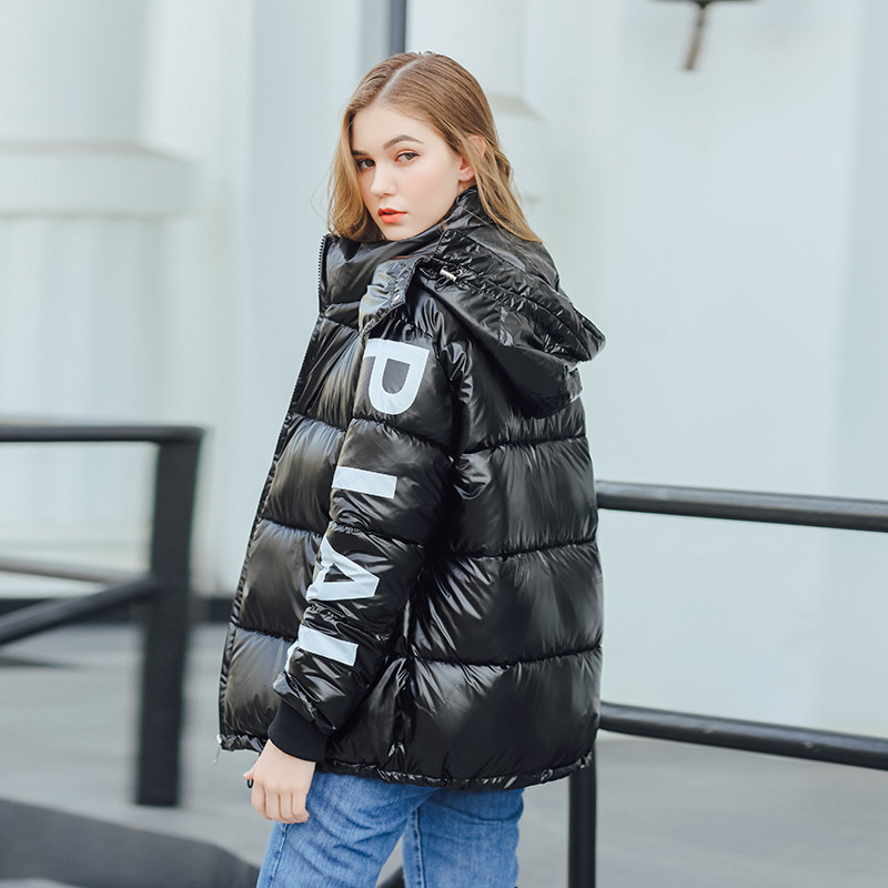 Geaca de iarna de dama moderna cu guler inalt si gluga in mai multe culori