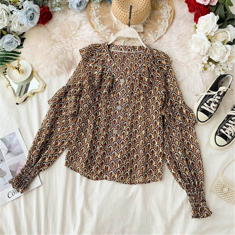 Cămașă modernă de damă cu mâneci lungi și nasturi în trei culori