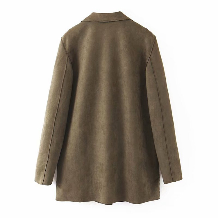 Μοντέρνο γυναικείο σακάκι  eco suede χωρίς κουμπιά