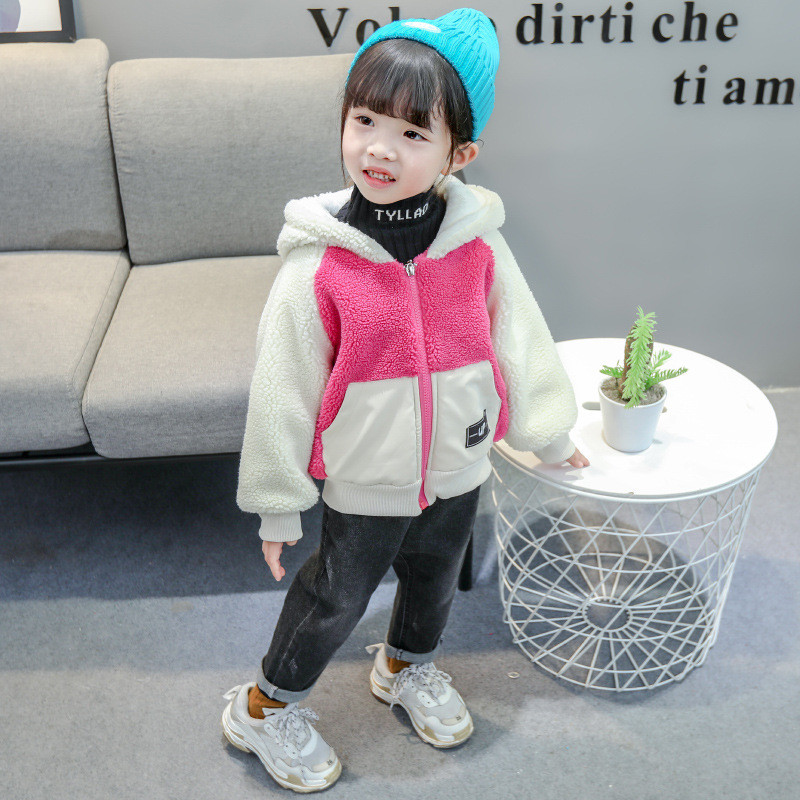 Hanorac pentru copii model nou pentru fete cu gluga in albastru si roz