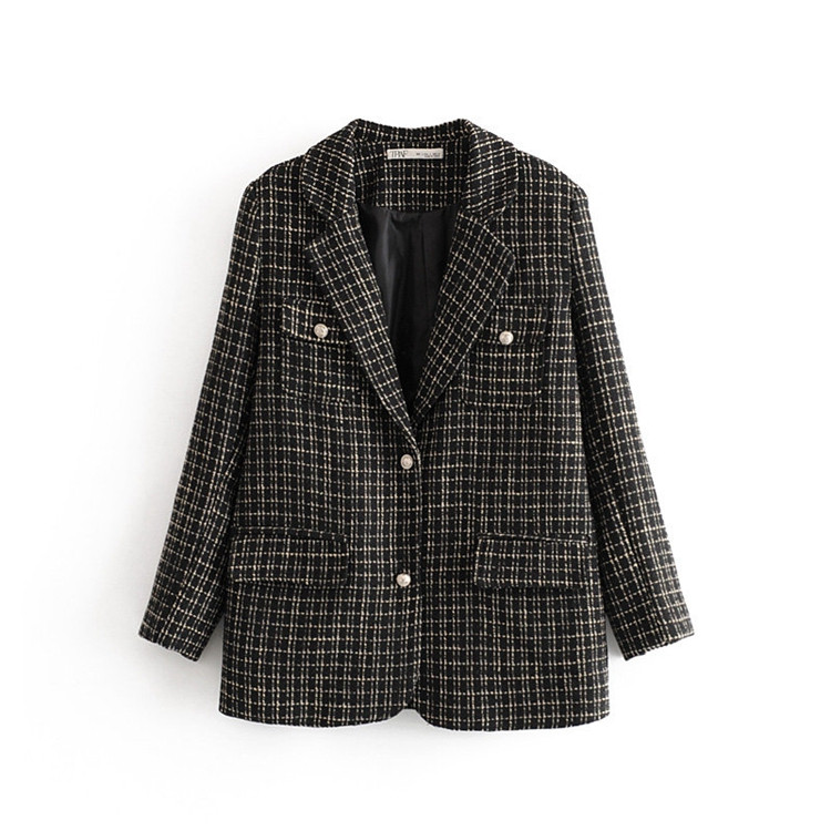 Rövid kockás női kabát két színben