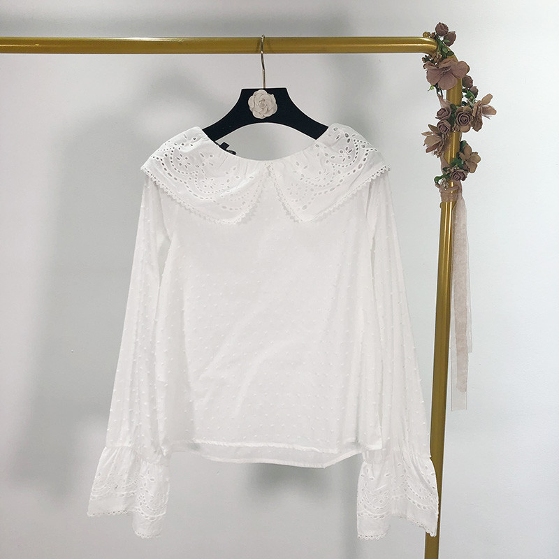 Bluză de damă albă cu mâneci lungi