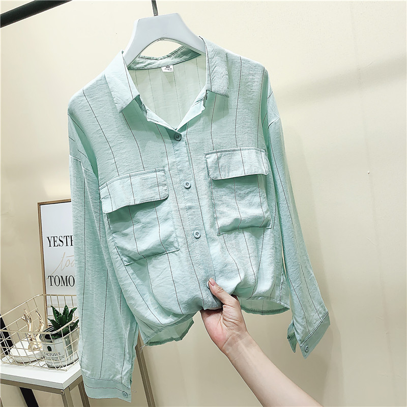 Modern női ing gombokkal és zsebbel különböző színekben