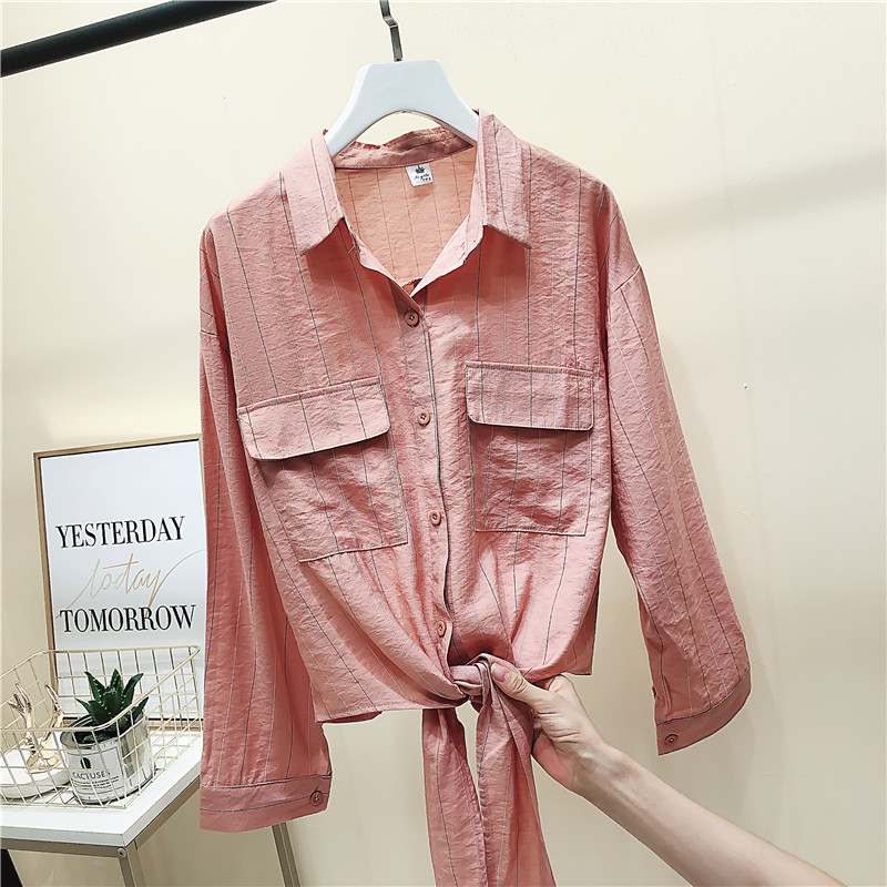 Modern női ing gombokkal és zsebbel különböző színekben