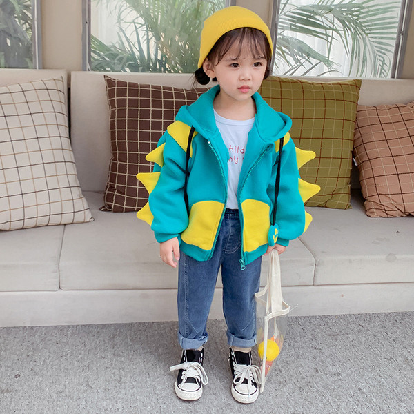 Casual παιδικό μπλε μπουφάν  με 3D στοιχεία για κορίτσια και αγόρια