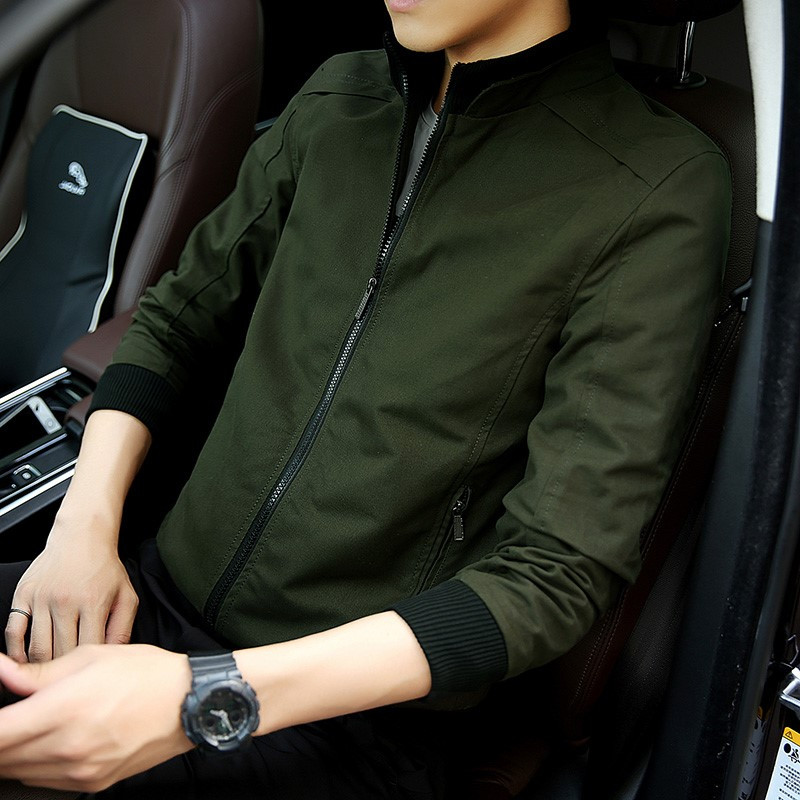 Μοντέρνο ανδρικό φθινοπωρινό μπουφάν με υψηλό γιακά σε διάφορα χρώματα