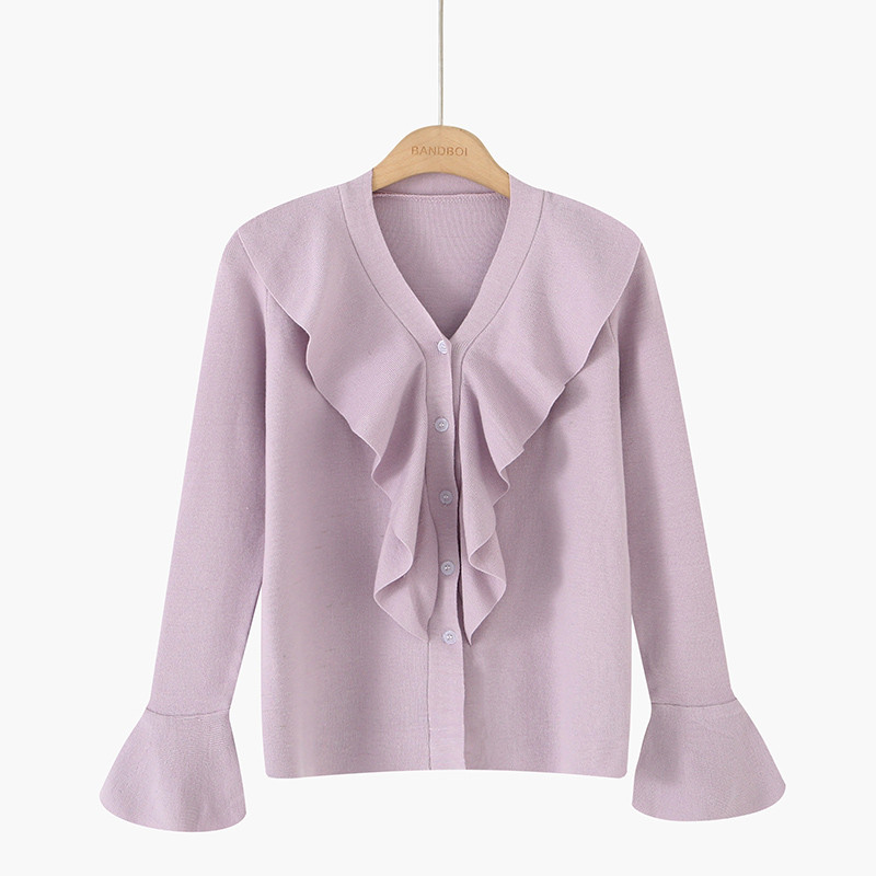 Νέο μοντέλο μοντέρνα γυναικεία ζακέτα με μανίκι λωτού σε διάφορα χρώματα