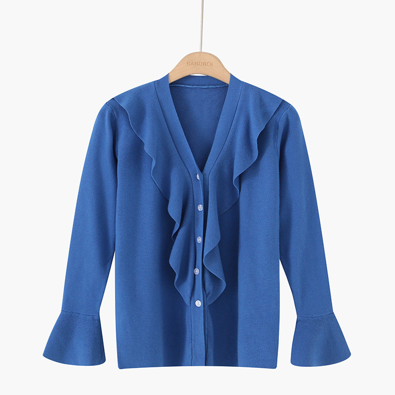 Νέο μοντέλο μοντέρνα γυναικεία ζακέτα με μανίκι λωτού σε διάφορα χρώματα