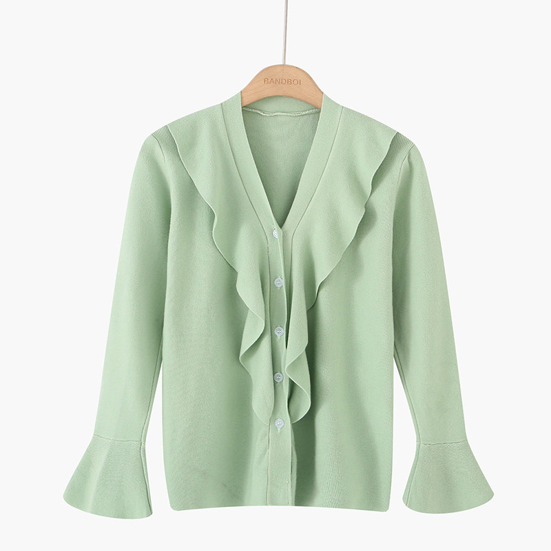 Νέο μοντέλο μοντέρνα γυναικεία ζακέτα με μανίκι λωτού σε διάφορα χρώματα