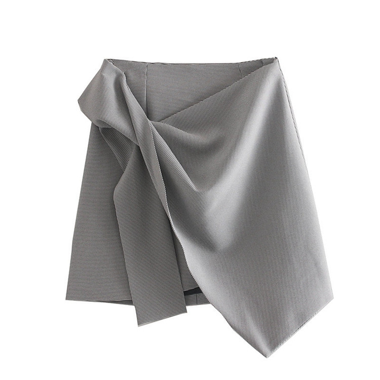 Rövid aszimmetrikus női szoknya szürke színben