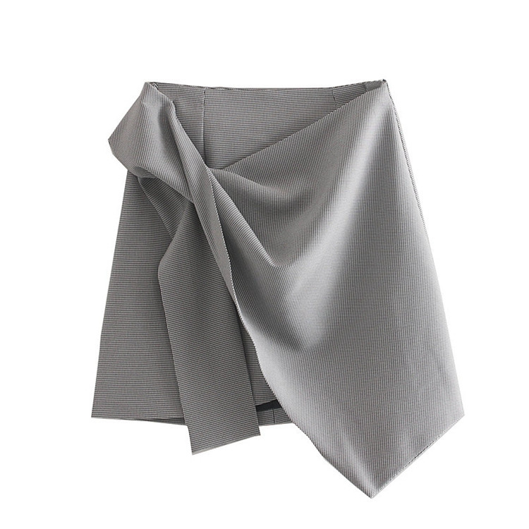 Rövid aszimmetrikus női szoknya szürke színben