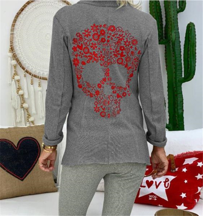 Modern női kabát fekete és szürke színben, rátéttel