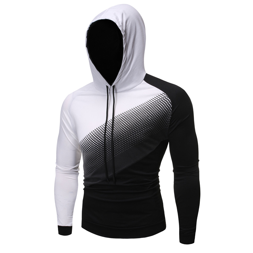 Casual ανδρικό φούτερ με κουκούλα και δεσμούς σε τρία χρώματα