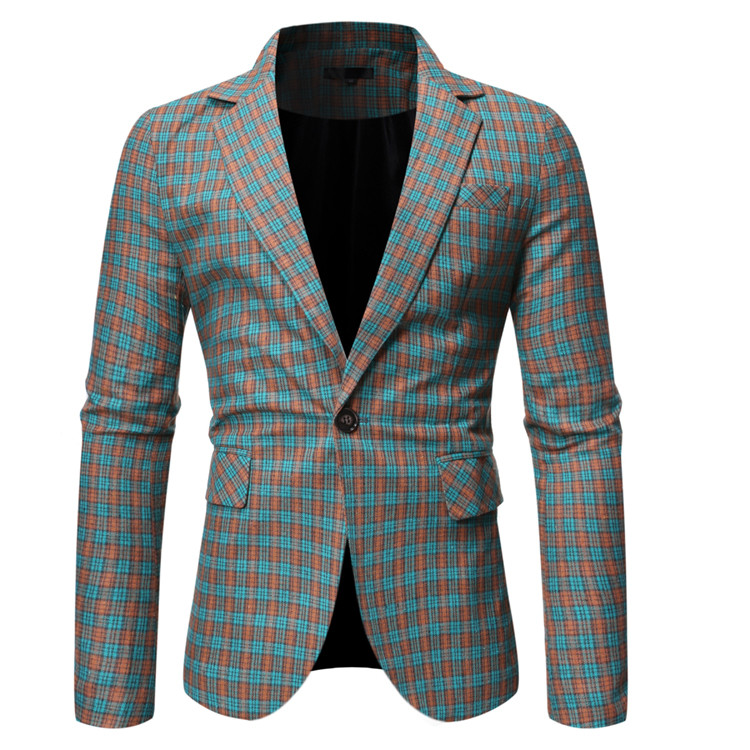 Μοντέρνο ανδρικό σακάκι με κουμπί και τσέπη σε δύο χρώματα