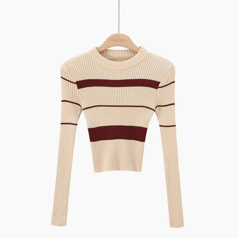 Modern női pulóver kerek nyakkivágással - több színben