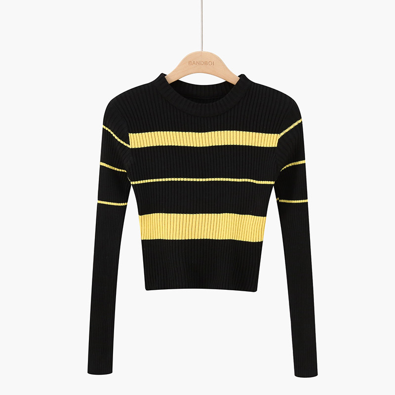 Modern női pulóver kerek nyakkivágással - több színben