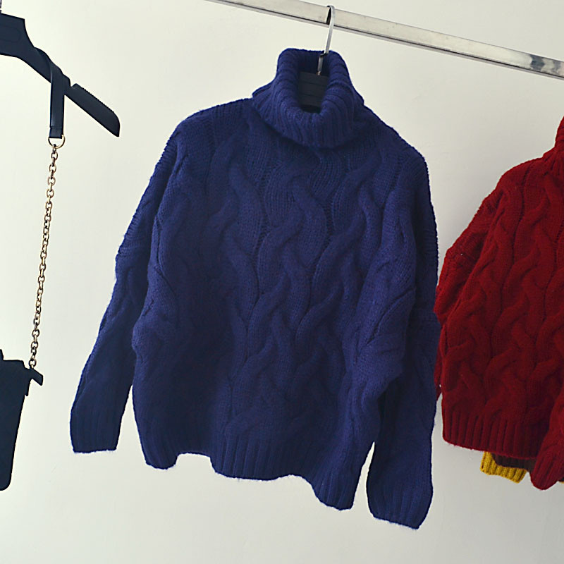 Μοντέρνο γυναικείο πουλόβερ με κολάρο  σε διαφορετικά χρώματα