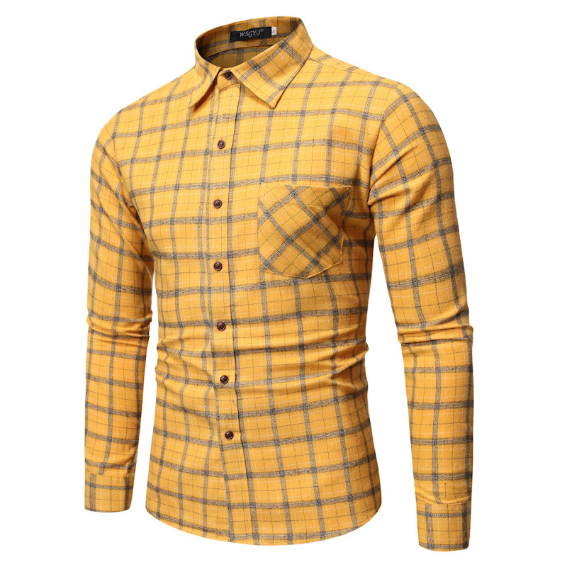 Ежедневна мъжка риза с класическа яка и копчета в два цвята 