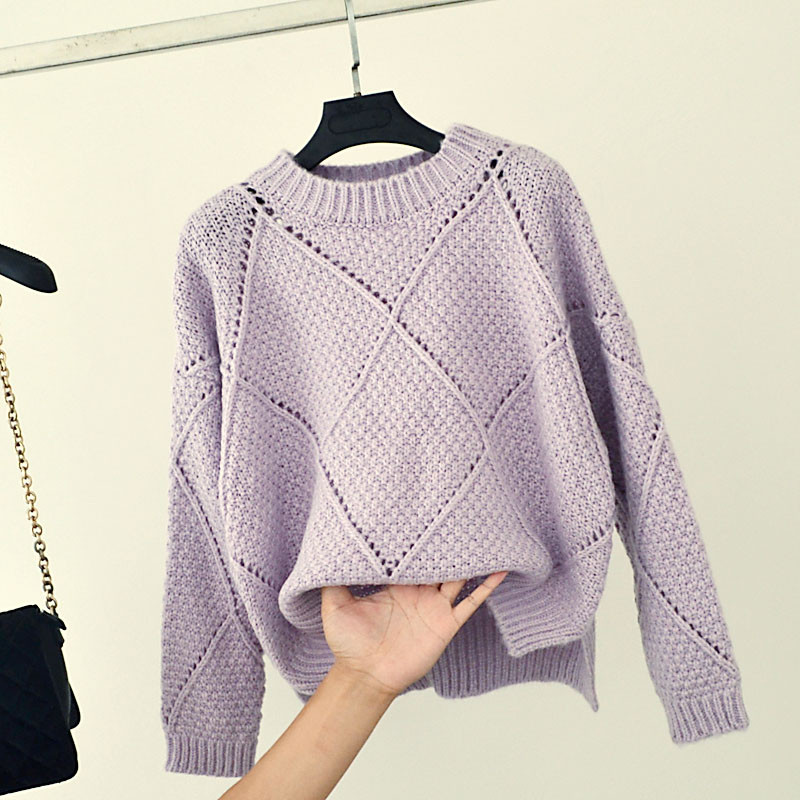 Modern női pulóver O-nyakú és hosszú ujjú három színben