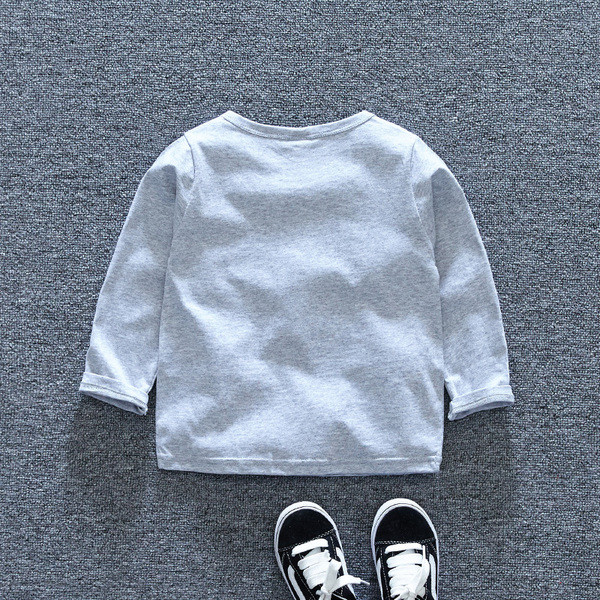 Ежедневна детска блуза в сив цвят с апликация за момчета