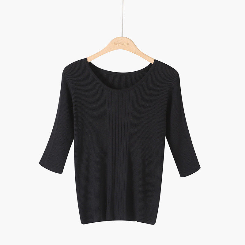 Új modell női pulóver O-nyakkal és 7/8-as ujjakkal több színben