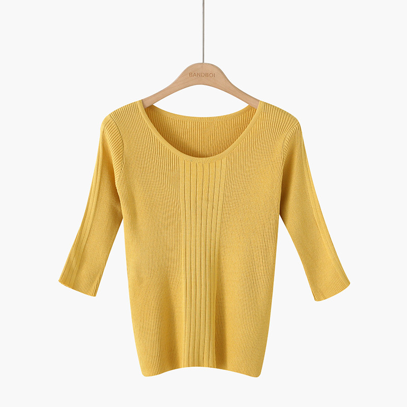 Új modell női pulóver O-nyakkal és 7/8-as ujjakkal több színben